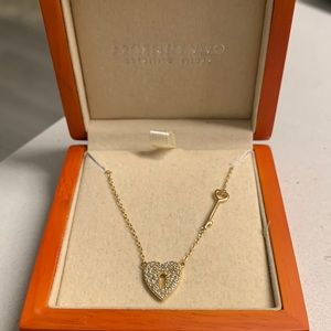 Argento Vivo – 18K Gold Plated Sterling Silver Heart & Key Necklace